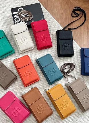 Сумка-гаманець жіноча hermes з екошкіри, різні кольори