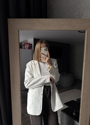 Піджак жіночий zara оверсайз білий