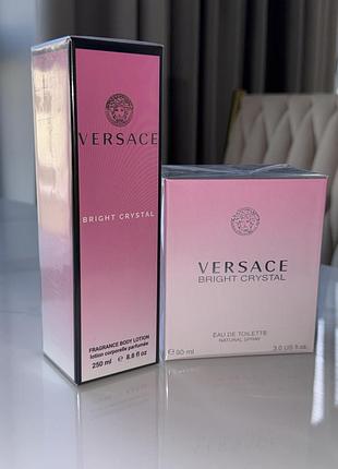 Набір versace bright crystal парфуми 90 мл+ крем для тіла версаче