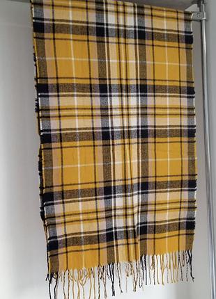 Теплый шарф в клетку 2