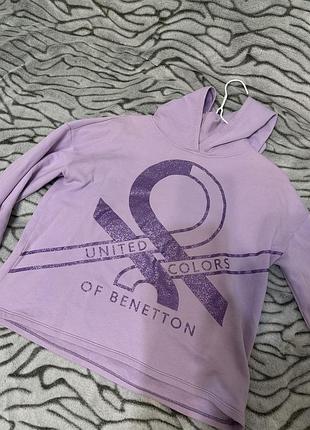 Кофта для підлітків united colors of benetton з капюшоном, бузкова