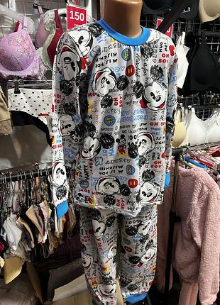 Піжама для дітей з міккі маусом, котонова, утеплена