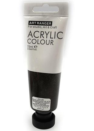 Акриловая краска art ranger "pearlescent black" пласт туб 75мл