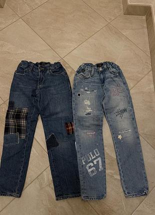 Джинси для хлопчика, сині, з латками та рвані ralph lauren. ціна вказана за 1 пару.