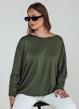 Віскозна трикотажна блуза кольору хакі/ xl/ brend marc o polo