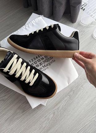 Кеди унісекс maison margiela replica чорні та білі