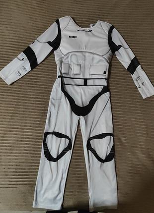 Костюм для хлопчика star wars штурмовик, білий з чорним, 7-8 років