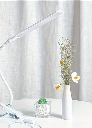 1 шт. led настільна лампа, usb живлення з регульованим кронштейном для дому та офісу, кабінету – біла/чорна