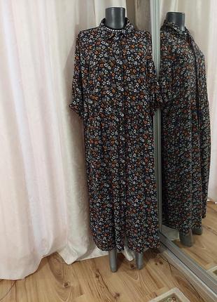 Цветочное вискозное платье 👗 рубашка
