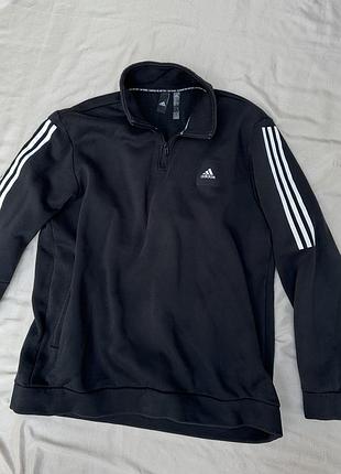 Кофта чоловіча adidas future icons 3-stripes half-zip sweatshirt black
