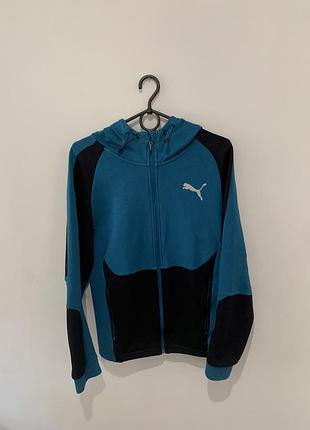 Чоловіче худі puma на блискавці, розмір s, бірюзове з чорним