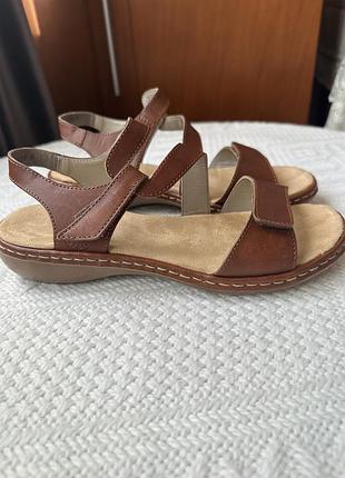 Босоніжки жіночі rieker коричневі, 25 см, шкіра