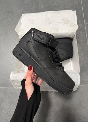 Nike air force 1 mid black fur 2