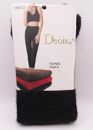 Колготы термо норка пушистые 54-60 черные deoiros 9012