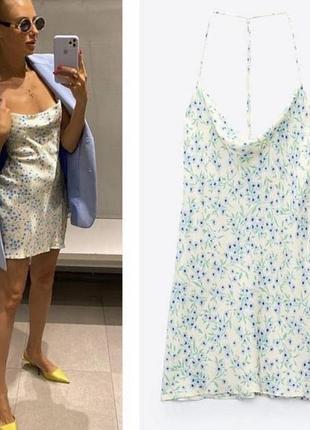 Легкое летнее мини платье от бренда zara