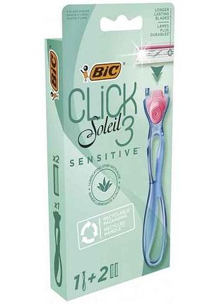 Станок для бритья 1шт жен miss soleil click sensitive 2 картриджа тм bic