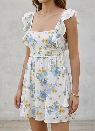 Коротка жіноча сукня forever 21 з квітковим принтом