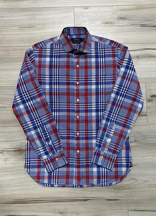 Класична сорочка ральф лорен polo ralph lauren slim fit plaid shirt, m, оригінал