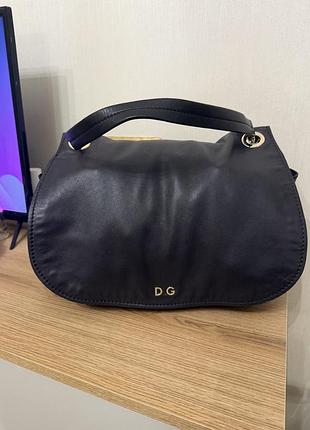 Сумка жіноча dolce&gabbana хобо велика чорна шкіряна