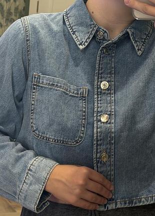 Укорочена джинсова сорочка zara m 8