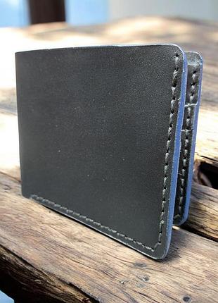 Гаманець bifold, чорний, шкіряний