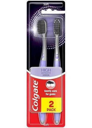 Зубная щетка 2шт high density charcoal тм colgate