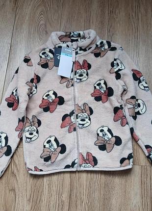 Флиска, флисовая кофта sinsay 116см. минные, minnie. новая.