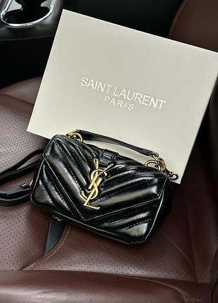 Сумка saint college mini quilted crossbody laurent bag black