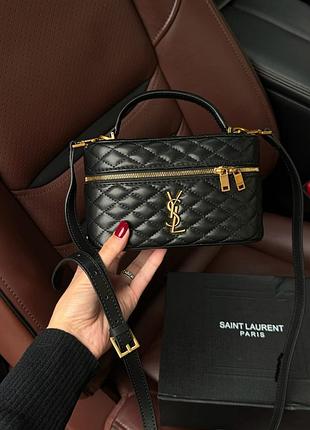 Сумка gaby saint vanity leather shoulder laurent bag black