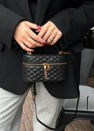 Сумка gaby saint vanity leather shoulder laurent bag black 2