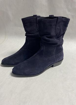 Трендові замшеві чоботи-козаки next wide fit / forever comfort (натуральна замша)