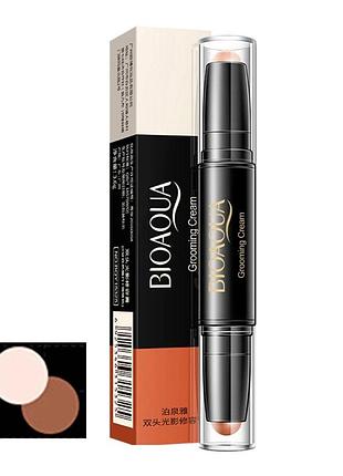 Сток корректор двусторонний для лица bioaqua face stick grooming cream 02 белый слоновой кости+светло-кофейный