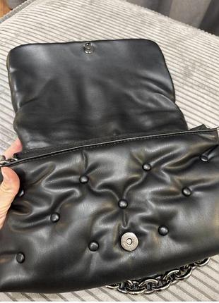 Сумка zara гранжева з металевим ланцюгом 4