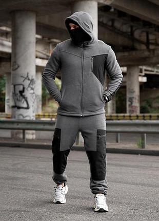 Костюм флісовий тактичний сірий tarantul grey! костюм флисовый тактический серый осень-зима! костюм флис polar + вставки плащевка! размеры м-3xl!