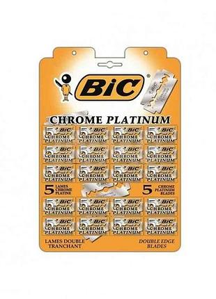 Лезвия для бритья 100шт chrome platinum (20пач*5лез) планшет тм bic