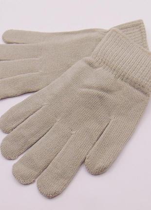 Женские перчатки шерстяные one size светло-серые королева 7071