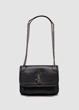 Сумка niki saint in grained lambskin laurent black/silver