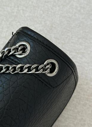 Сумка niki saint in grained lambskin laurent black/silver 5