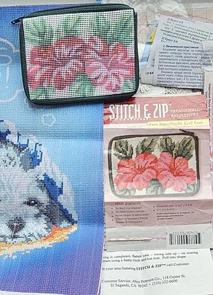 Набір для вишивання stitch & zip гаманця з квітковим візерунком