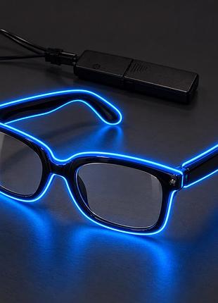 Іміджеві окуляри з синьою led підсвіткою / неонові окуляри з синьою підсвіткою для вечірок