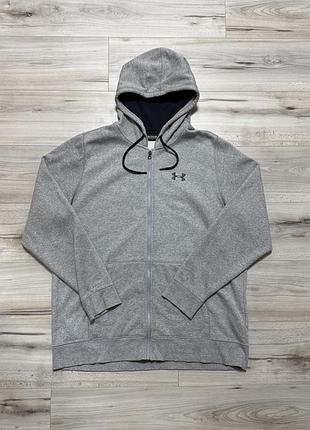 Як нова сіра кофта зіп-худі андер армор under armour rival fleece storm zip hoodie, 2xl, оригінал