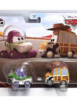 Набор машинок тачки mattel disney pixar cars buzz lightyear и woody базз лайтер и вуди 1:55, toy story, оригинал