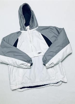 Теплий анорак пуховик reebok оригінальний білий зимова куртка вінтажний  гарна