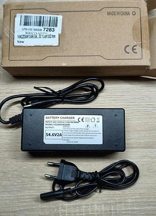 Зарядное устройство 54.6v 2a 48v для электровелосипеда самоката с двумя штекерами dc