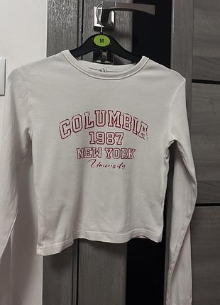 Кофта жіноча columbia укорочена біла з принтом