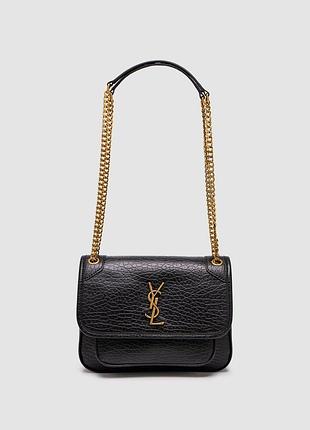 Сумка niki saint in grained lambskin laurent black/gold