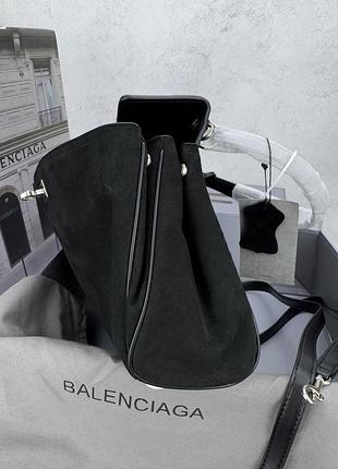 Сумка замшева чорна rodeo black silver 5