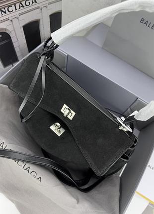 Сумка замшева чорна rodeo black silver 8