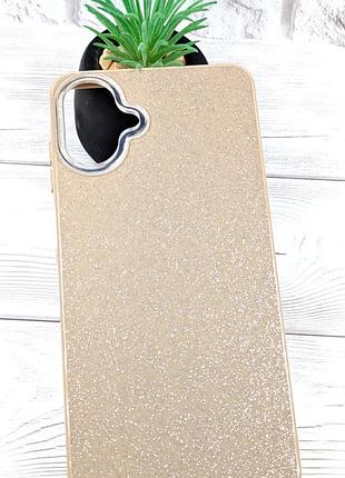 Чехол color glitter для samsung galaxy a08 / a085 бампер блестящий золотой