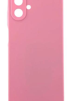 Чехол silicone cover для samsung galaxy a08 / a085 бампер с микрофиброй светло-розовый